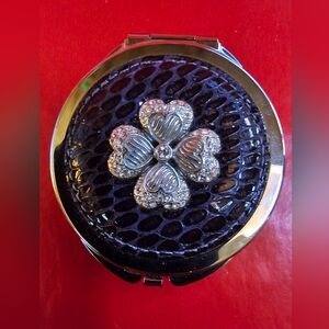Vintage Purple Snakeskin Patterend Compact Mirror